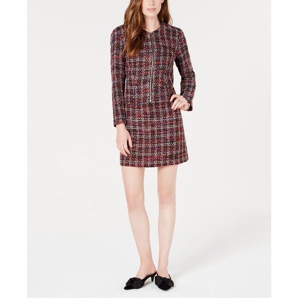 Maison Jules Tweed Mini Skirt, Purple, Size M - Picture 3 of 6